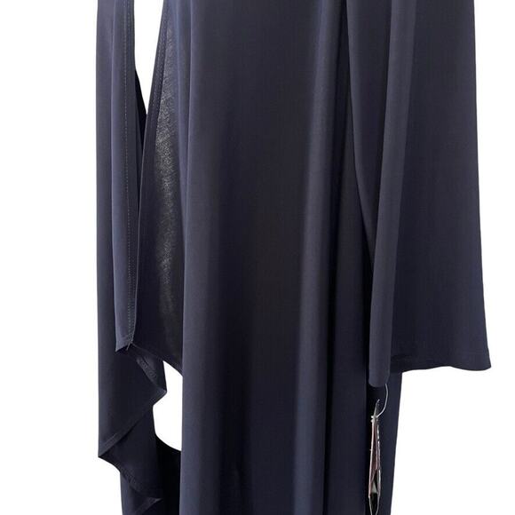 R&M Richards Navy Blue Jersey Knit Knee Length Open Stretch Jacket USA NWT sz 12 - Picture 9 of 16